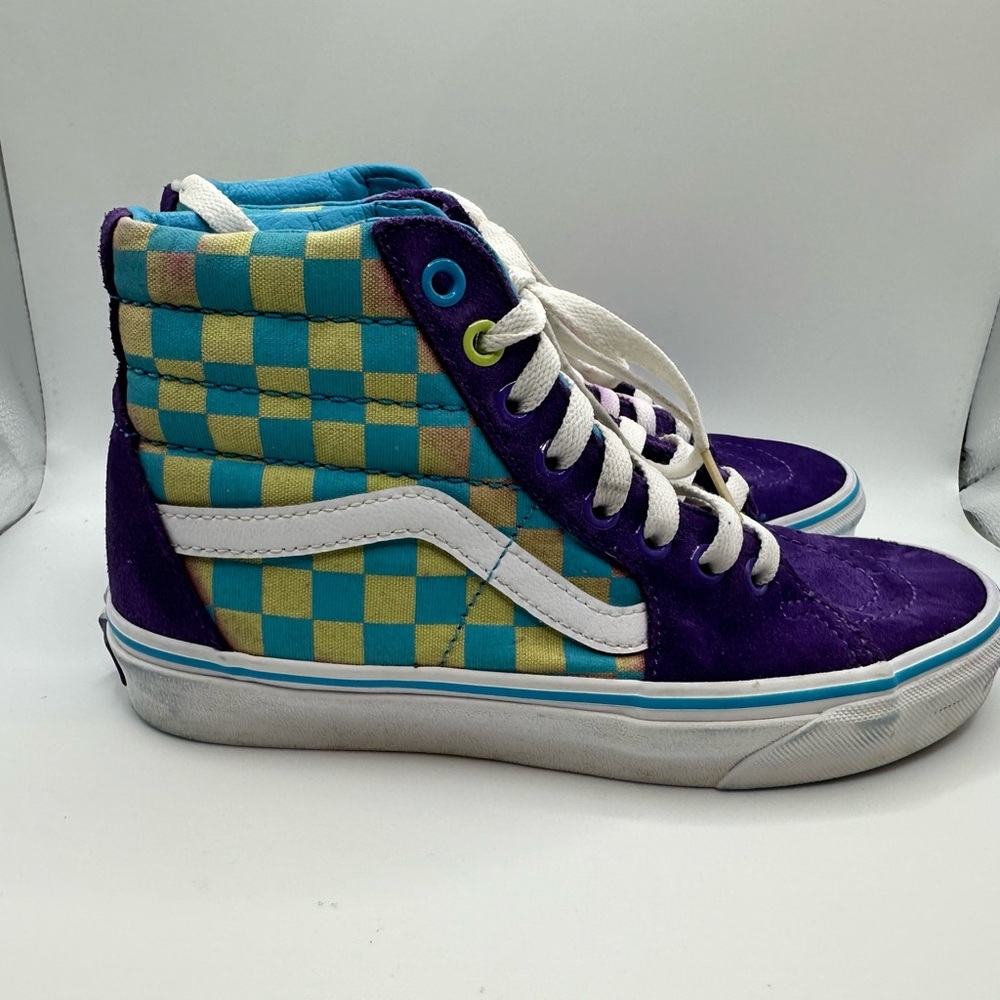 Vans Purple and Blue Checkered Sneakers
